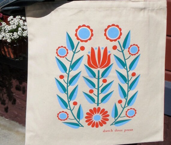 ON SALE 60% off- dutch tulip organic tote