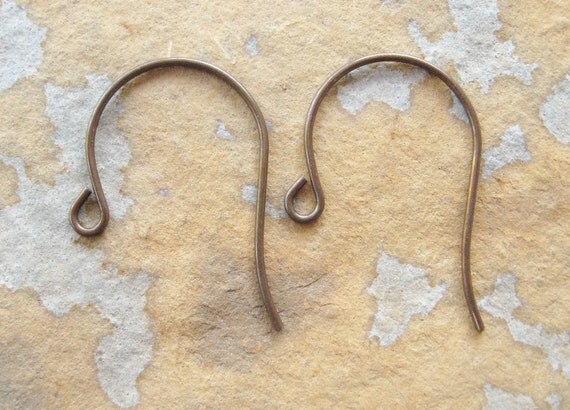 6 Trinity Vintage Patina Plain Look Earwires - Trinity Brass Co. LOW SHIPPING