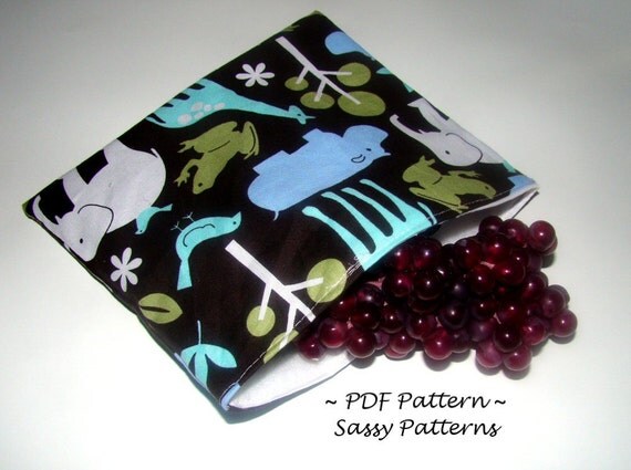 Reusable Snack Bag Pattern-Eco Friendly Snack Bag Pattern -PDF Pattern-Ebook Pattern-Make your own