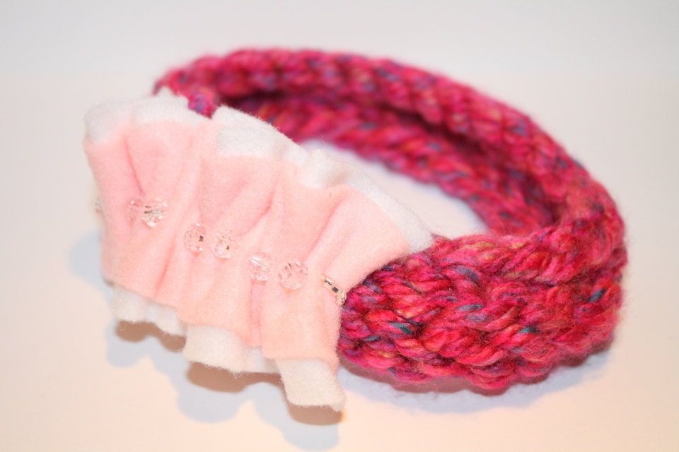Fantasy Handknit Headband- paisleyorpolkadots