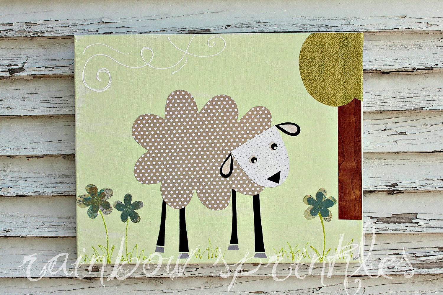 Children's Wall Art Print- lamb, sheep, Kids Art, Nursery Art