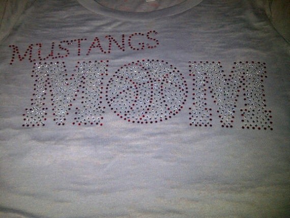 Sports Mom Custom Made BLING Burnout Tees--Done in your team colors and name--