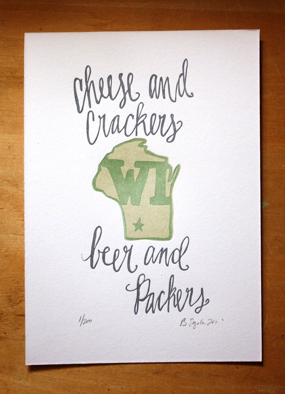 Wisconsin State Series Letterpress Print