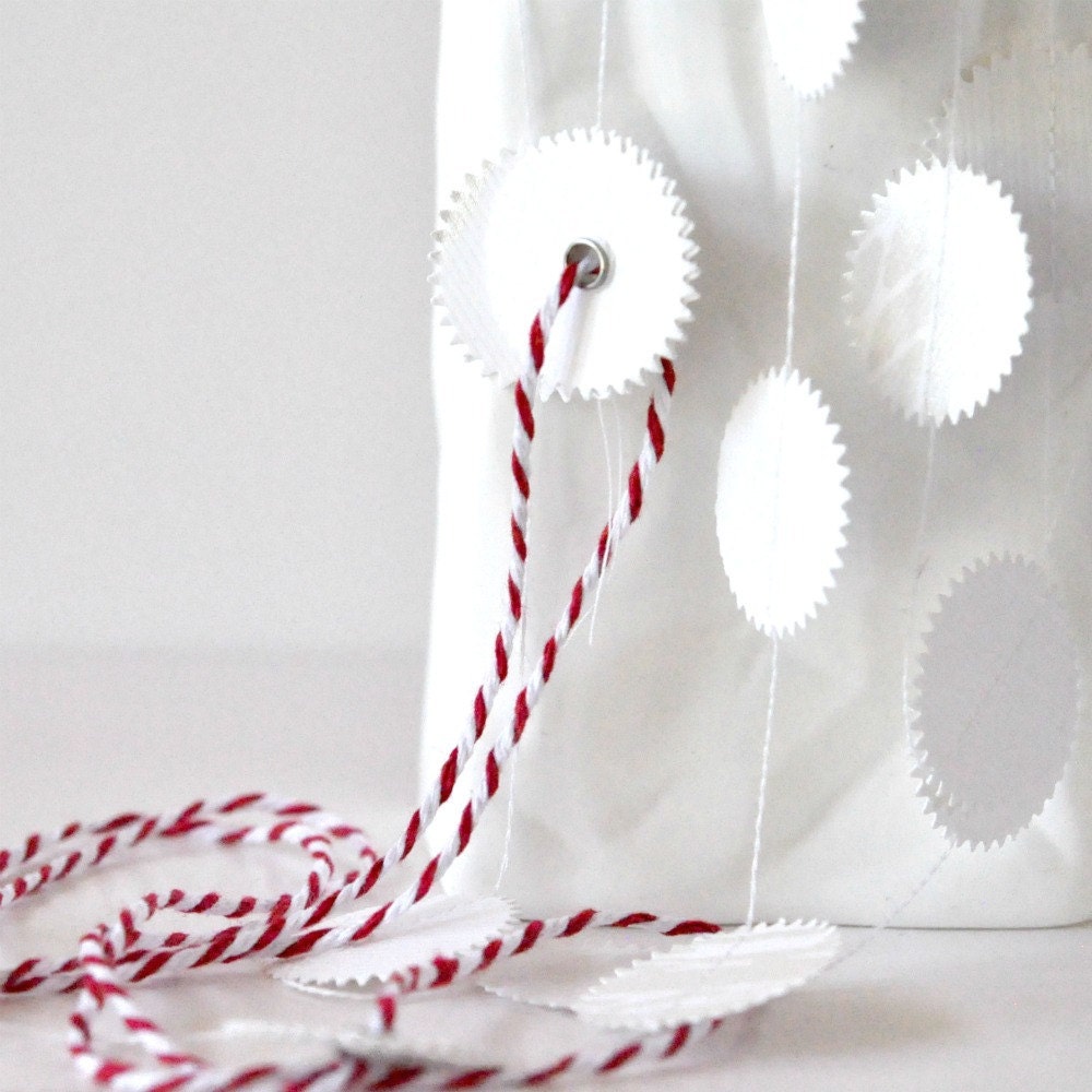 Metallic White Screenprint Paper Garland