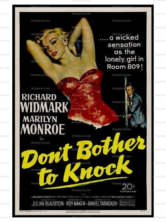 The Don't Bother To Knock Marilyn Monroe Movie Poster Print Download Classic
