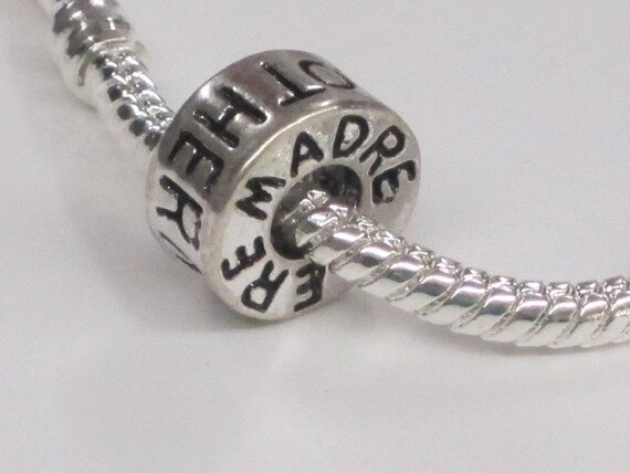 Pandora Style Charm - Tibetan Silver Mom - Madre (g55)