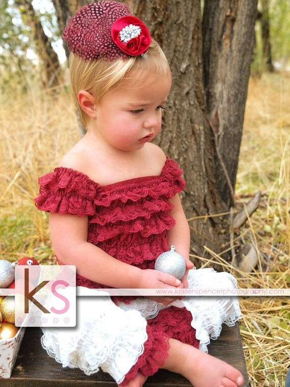 One-Piece Pettiromper & Headpiece Set-pettiskirt, romper, lace, portrait, prop