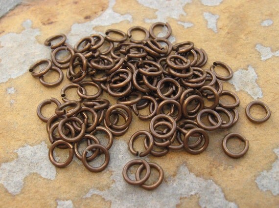 100 Trinity Vintage Patina 4.5mm 20 Gauge Open Jumprings - Trinity Brass LOW SHIPPING
