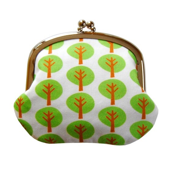 Coin purse in modern green forest