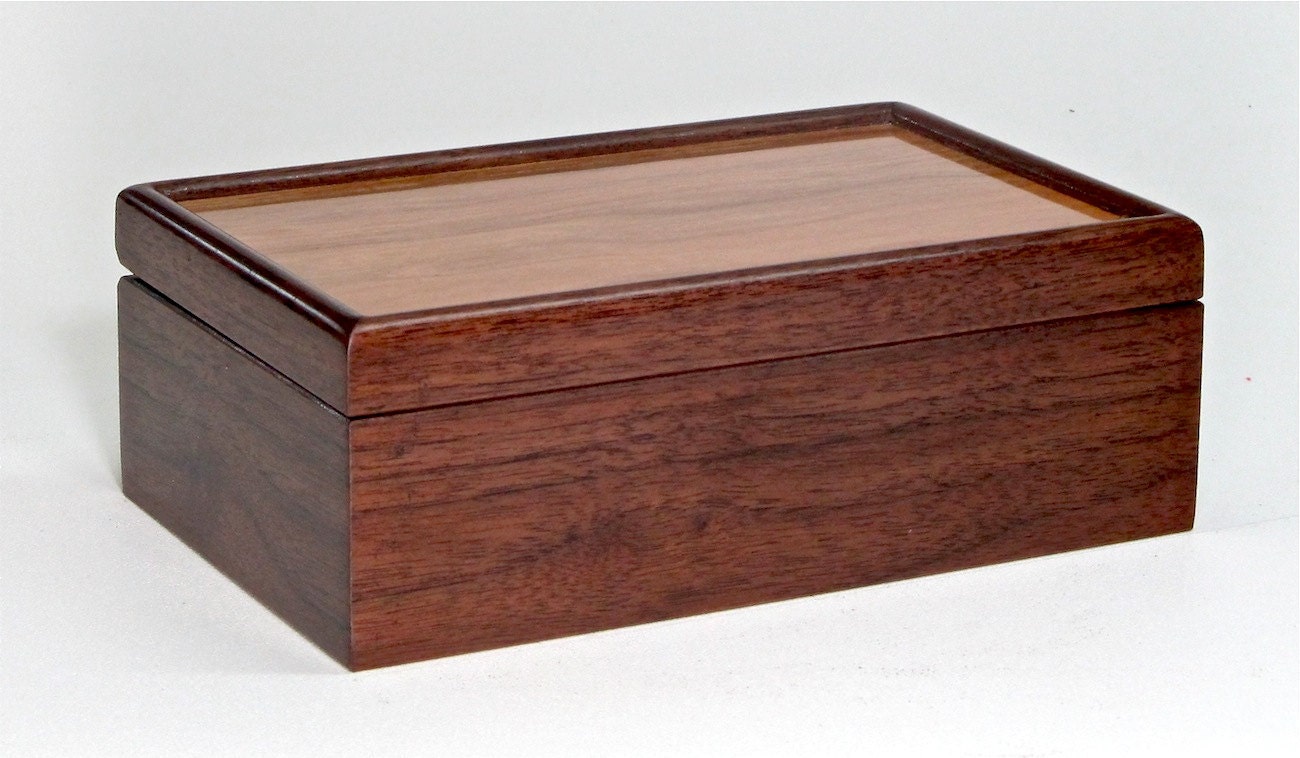 Black Walnut and Figured Black Cherry Keepsake Box