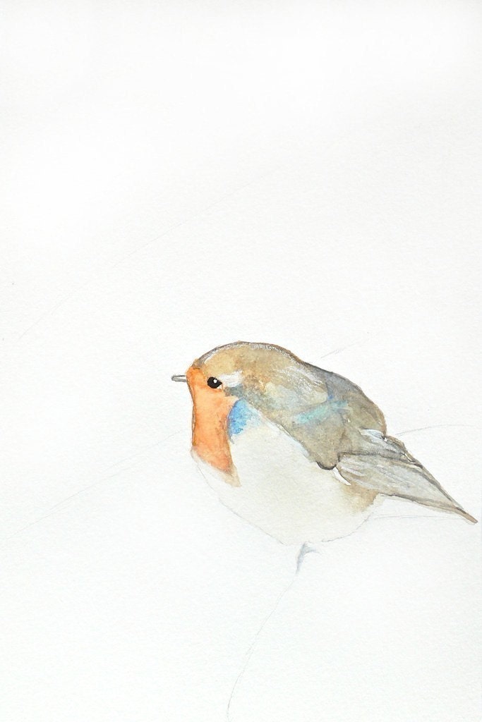 40% off Cyber Monday Etsy SALE - Bird Art - Hush Now - Second Edition - 8x10 Giclee Print - Bird Watercolor Print