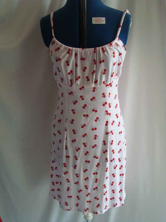 Cherry Print Dress with Straps