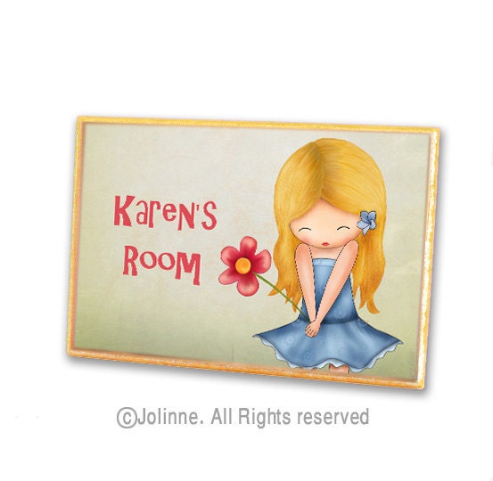 Angel fairy initial door hanger personalized children name pink door sign for girls room or nursery
