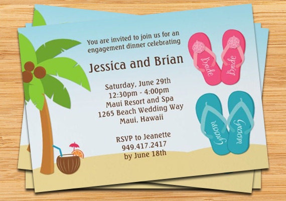 Beach Wedding Shower Invitation