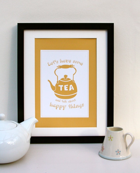 A4 Tea Quote Print - Yellow