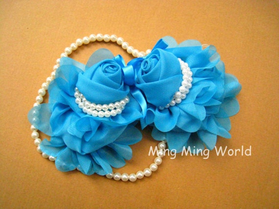 blue rose wedding hair brooches 