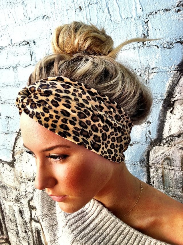 Leopard Fuzzy Thick Turban Headband Twisted Hair Wrap