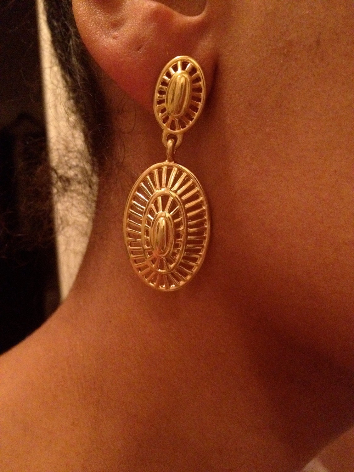 Vintage gold hoop earrings