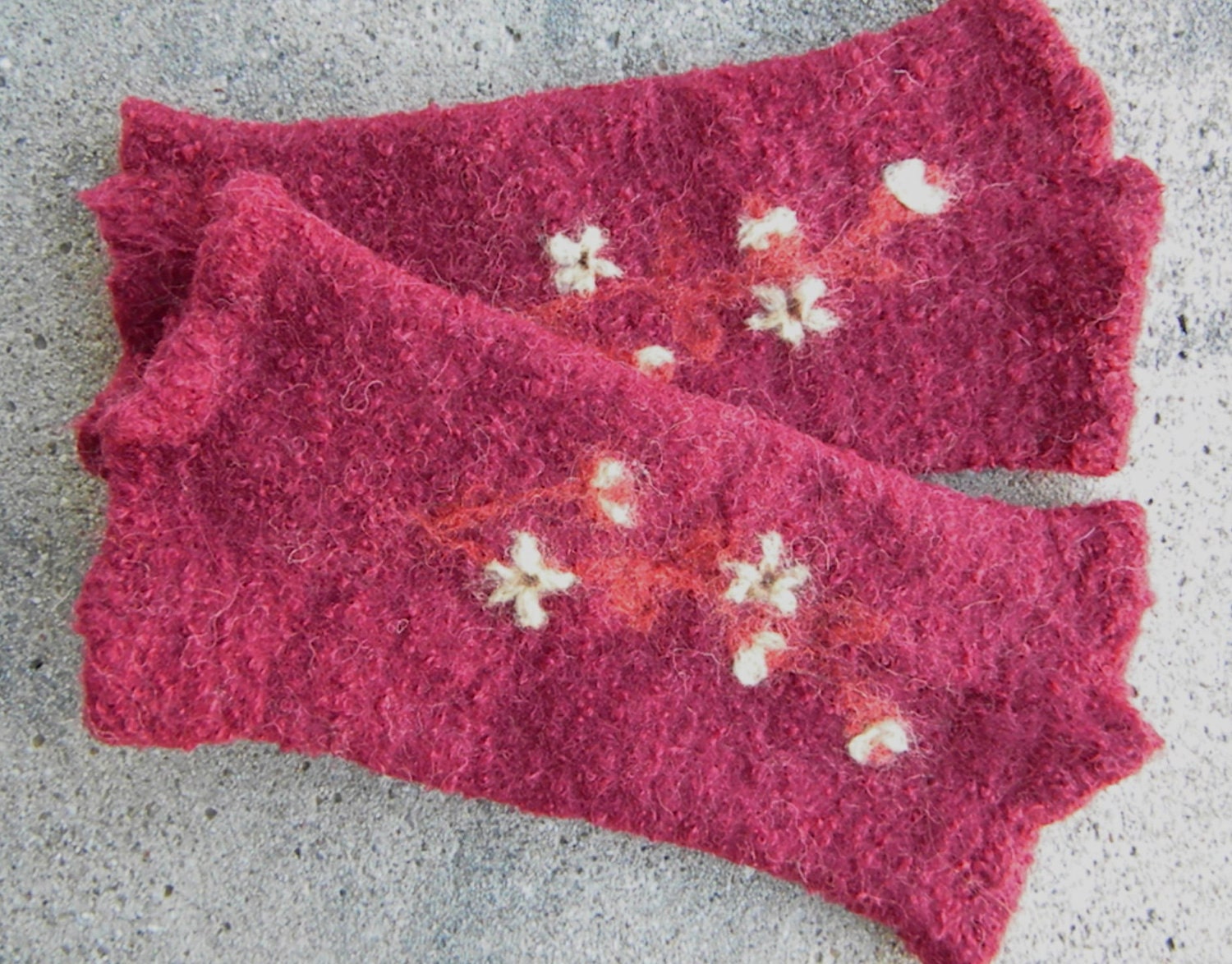 Lightweight Cranberry Red Felted Alpaca Cuffs , Bittersweet - To Be Gifted at the 2012 GBK Productions Golden Globe Gift Lounge