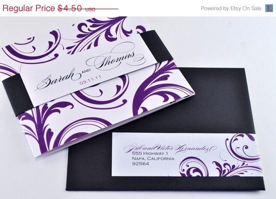 purple wedding invitation kits for sale