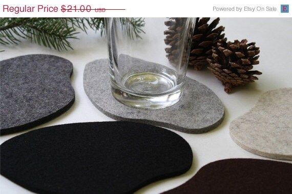 Felt Coasters NEW- NATURALS 5mm Thick-Secret Pond