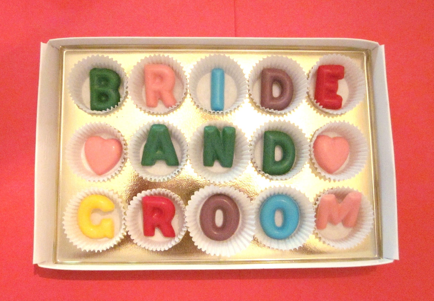 Valentines-Customized Mixed candy letters-15 pc-bride and groom-happy b-day my heart-i love you so much-to the man-Wedding Party Favor Gift