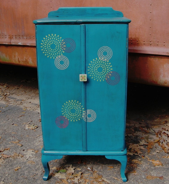 Upcycled Vintage Furniture Cabinet Cupboard Cabriolet Legs Storage for Scrap Booking, Art and Ephemera