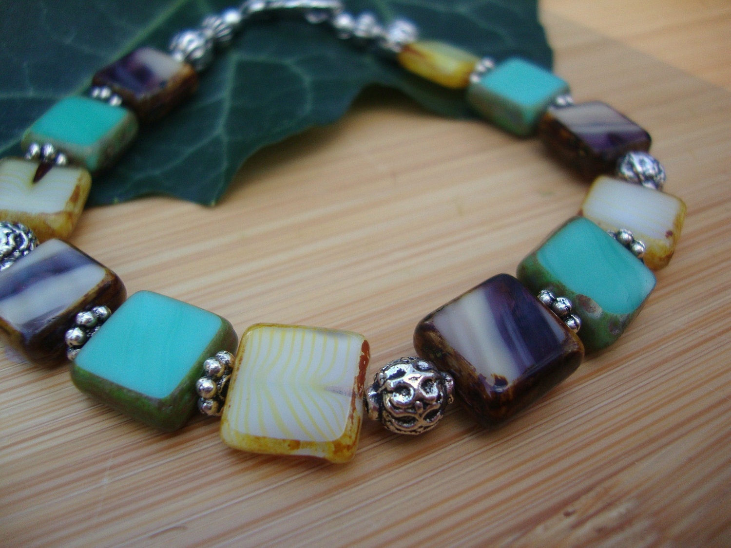 Multi Tone Czech Glass Bracelet Preview 3