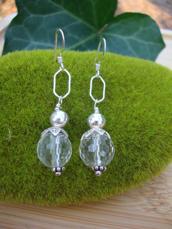 Faceted Quartz Crystal Earrings Preview 3