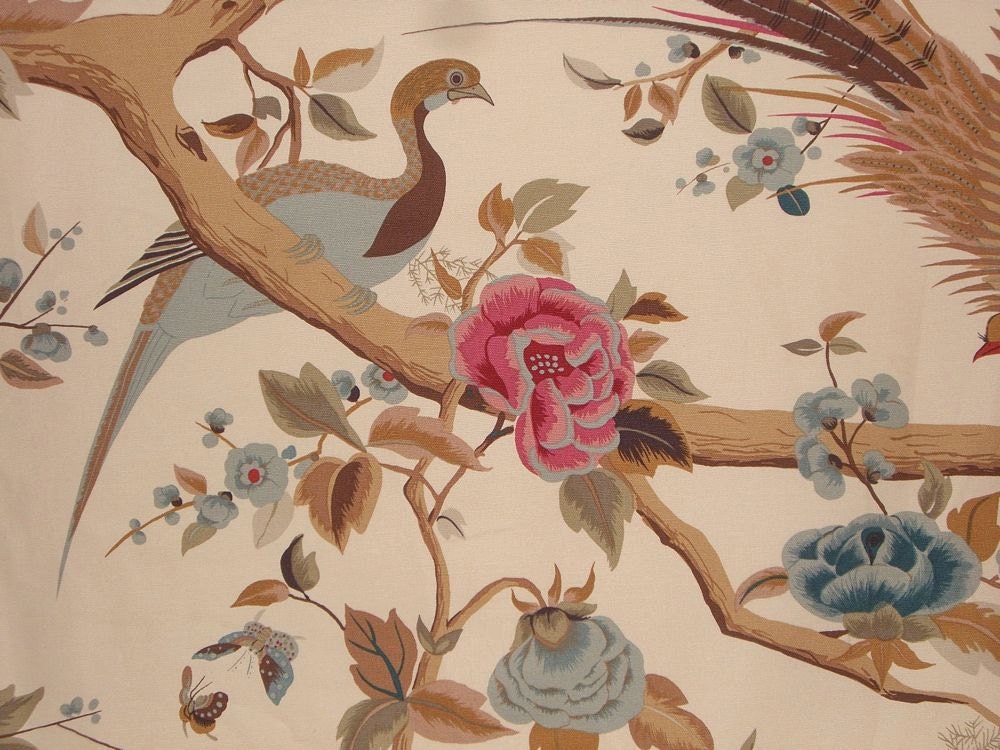 Pheasant Design Pure Cotton Canvas Fabric--One Yard
