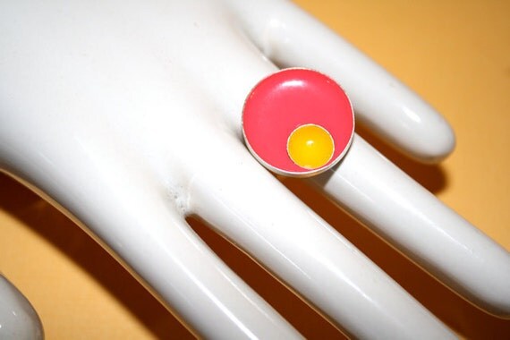 Flamingo Ring Sterling Silver and Resin