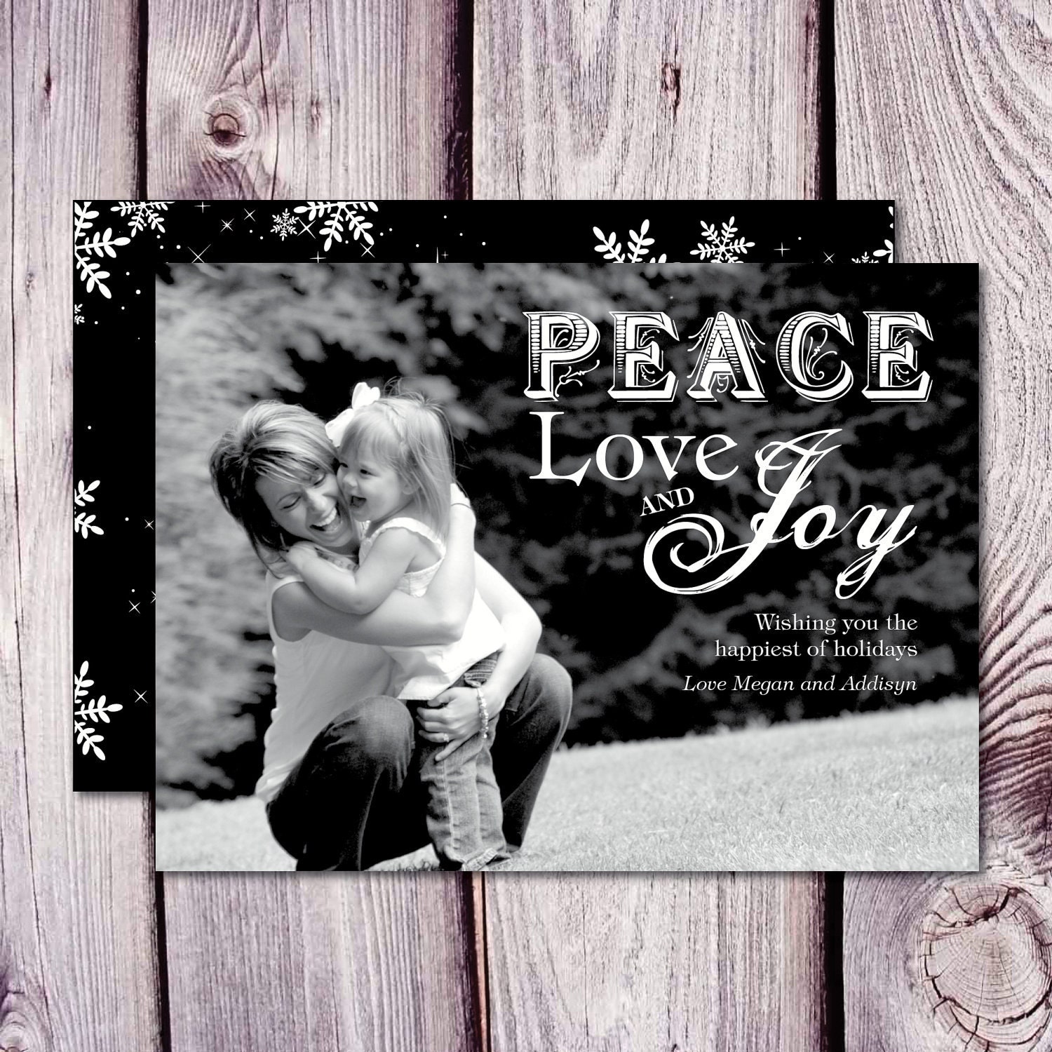 Christmas Card - Peace Love and Joy- Print Yourself