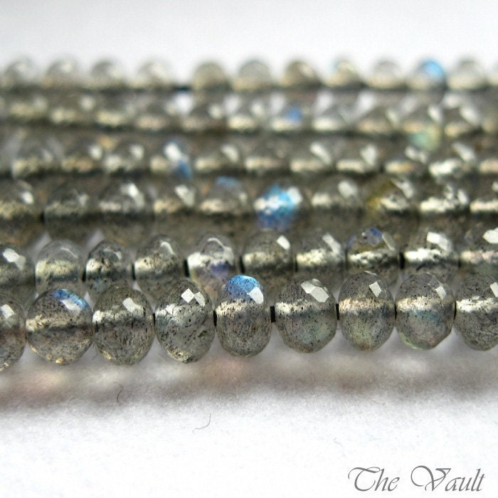 40 Labradorite 3.5-4mm faceted rondelles