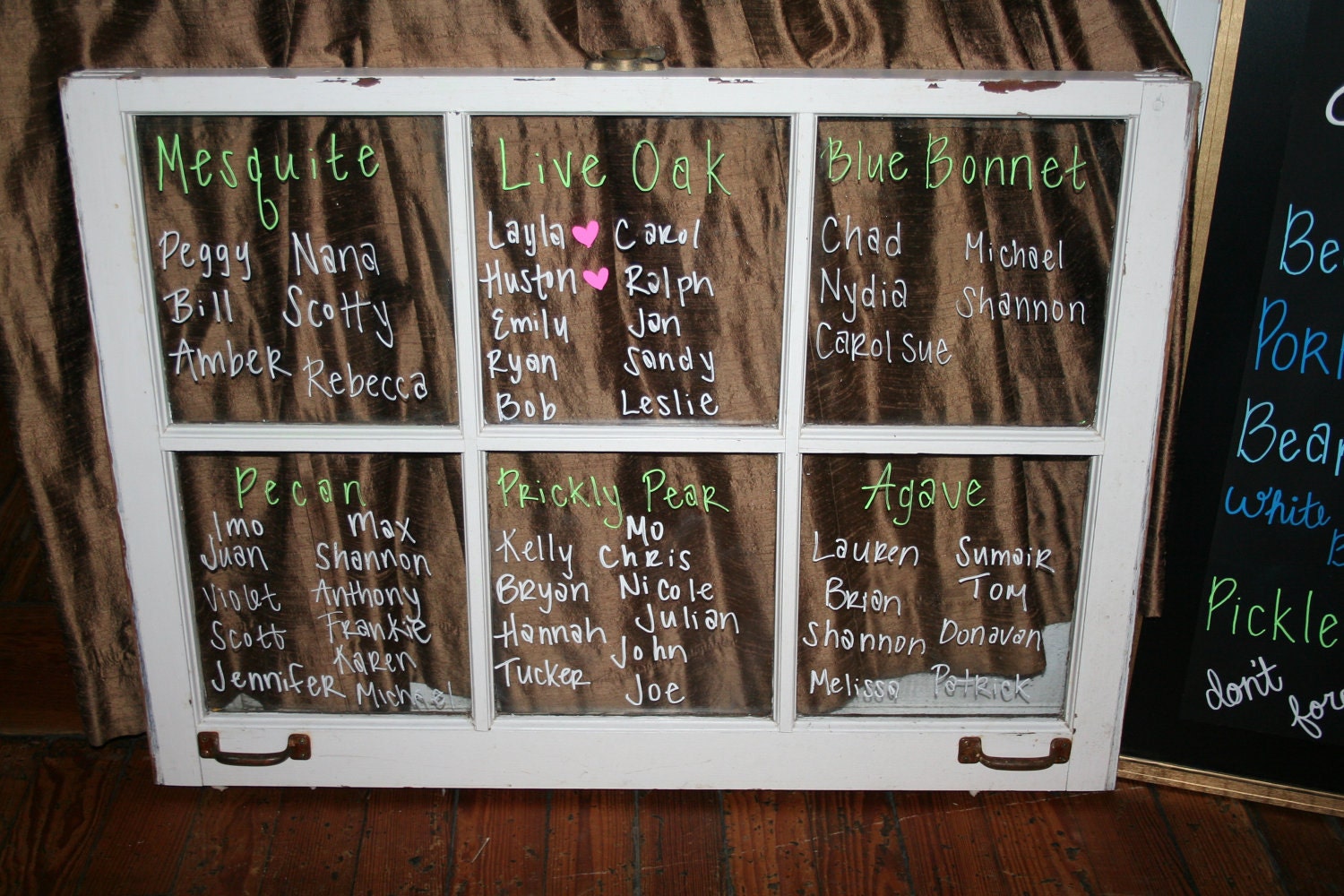 Vintage Window Seating Chart