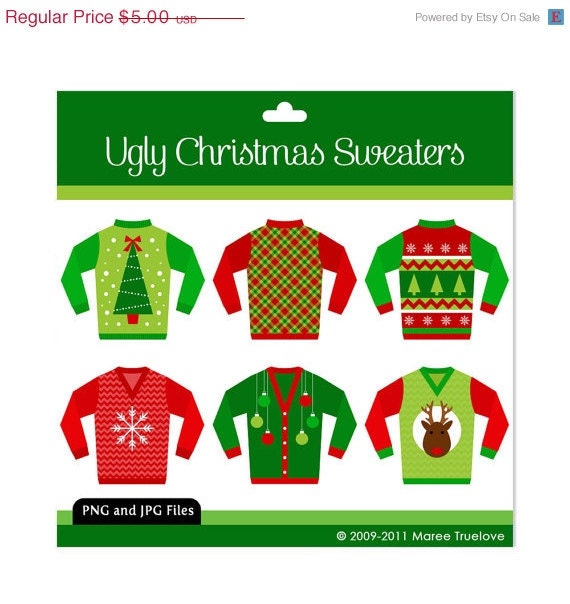 ugly christmas sweaters clipart. 50% OFF Ugly Christmas Sweaters Clipart - Digital Clip Art Graphics for 