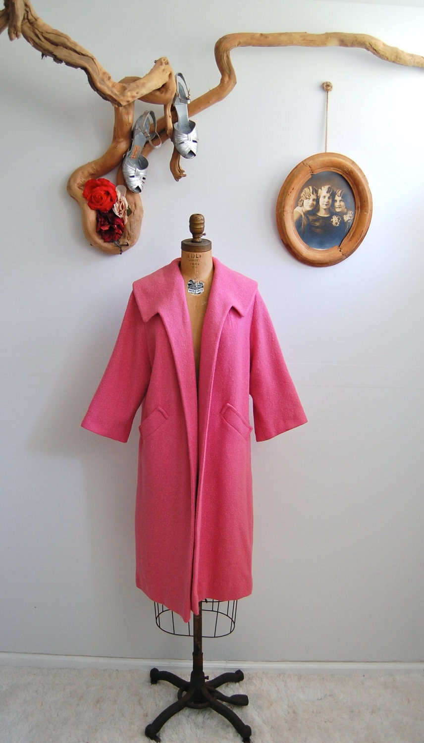 Vintage 1950s Coat - 50s Pink Clutch Coat - The Dahlia