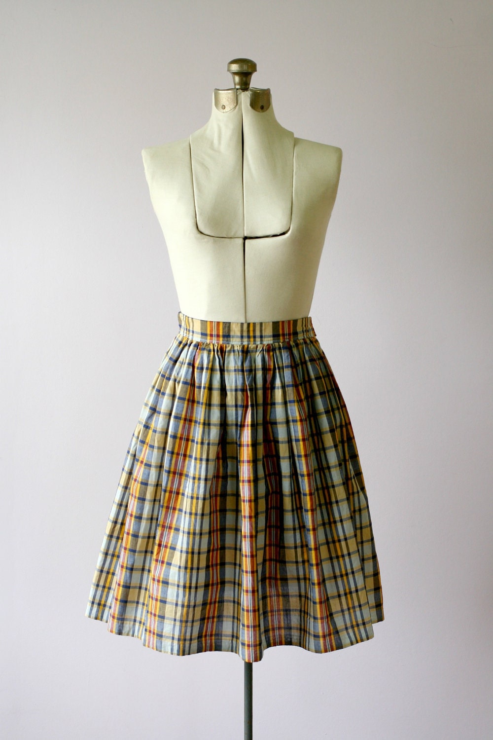 1960s vintage tartan full skirt