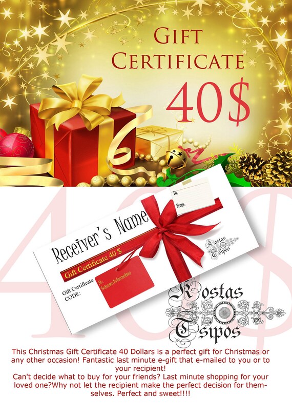 Christmas Gift Idea Gift Certificate Last minute shopping 40 dollars posters prints wall decor