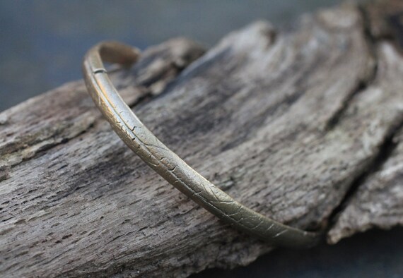 Leaved, bronze cuff bracelet