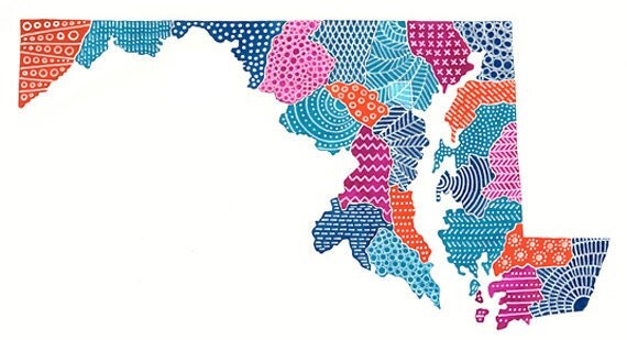 Maryland Map Illustration (PRE-ORDER)