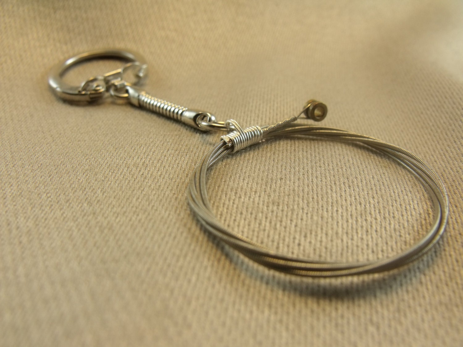 Unisex/ Men's Recycled Guitar String Key Chain Key Ring Gift for Musician or Music lover or Music Teacher Under 15 Free US Shipping