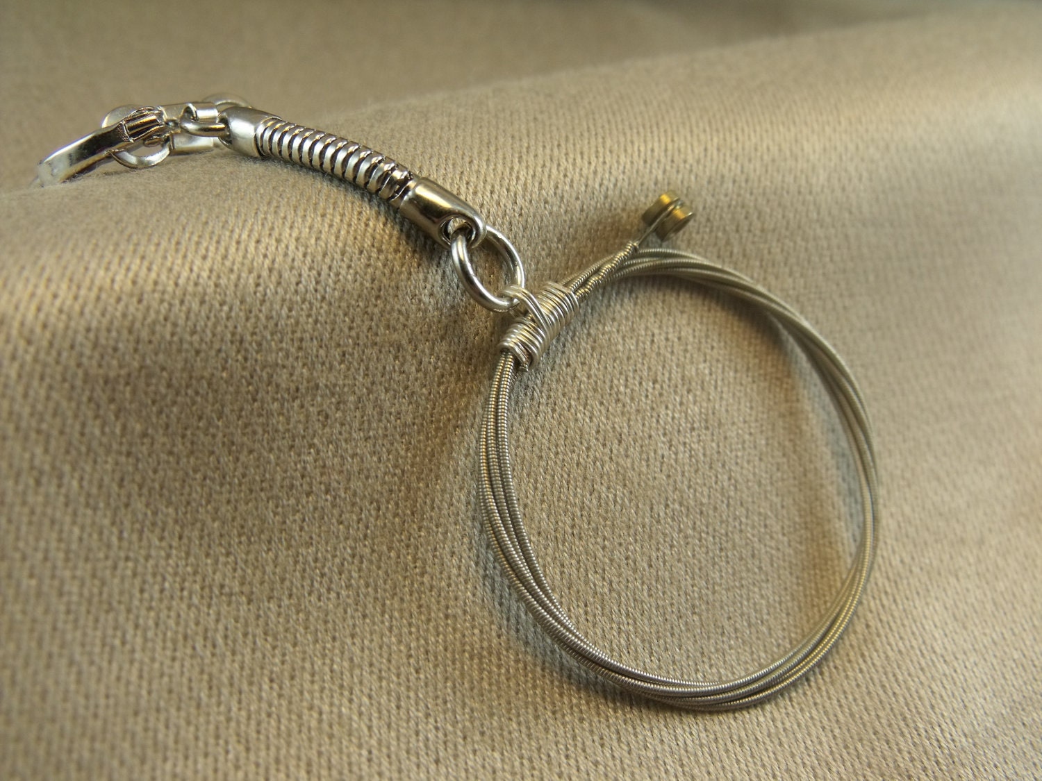 Unisex/ Men's Recycled Guitar String Key Chain Key Ring Gift for Musician or Music lover or Music Teacher Under 15 Free US Shipping