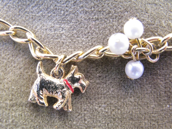 Vintage Scottie Dog Charm Bracelet