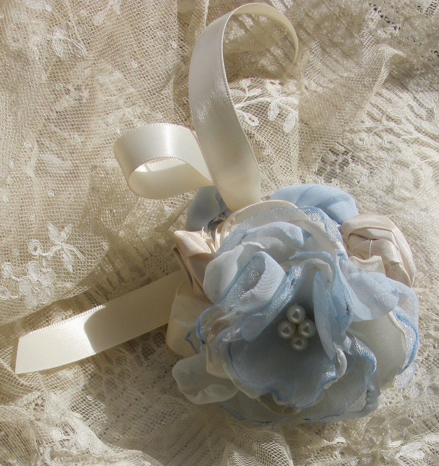 Wedding Wrist Corsage Made to order by My Broken Art on Etsy