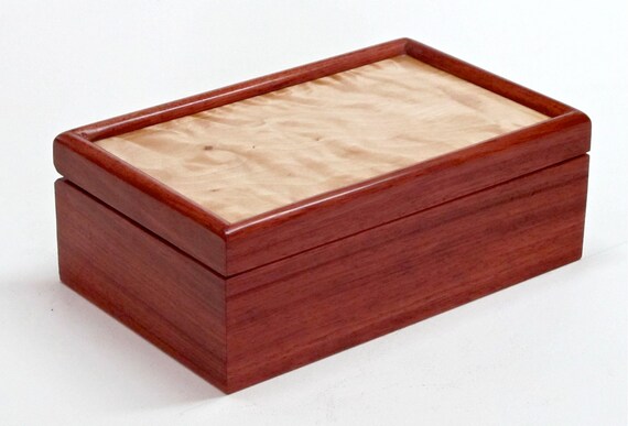 African Bubinga and Flame Quilted Ice Birch Keepsake Box
