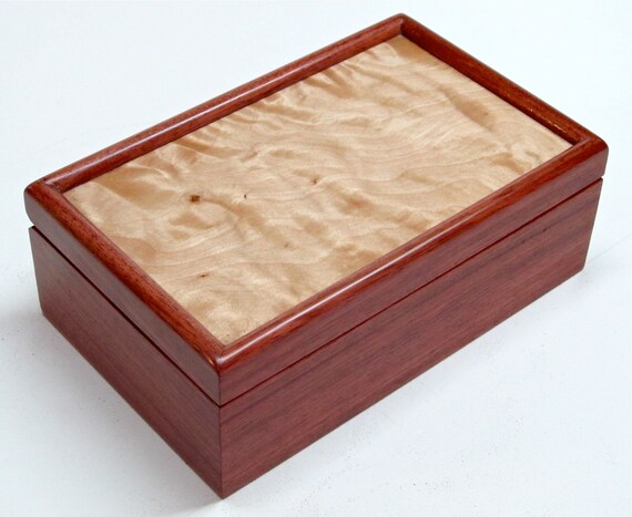 African Bubinga and Flame Quilted Ice Birch Keepsake Box