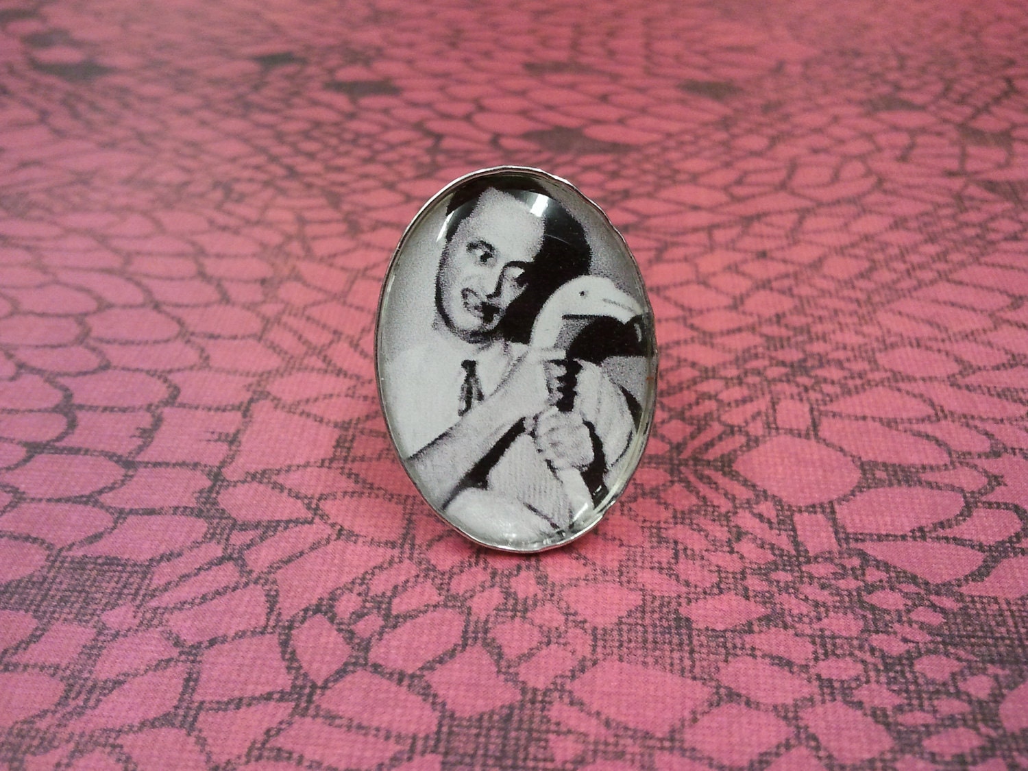 John Waters with Flamingo Ring