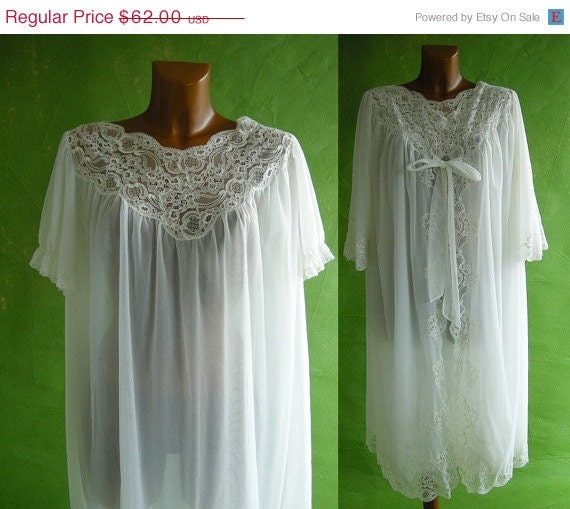 Holiday Sale Wedding White Chiffon Vintage 50s by empressjade from etsy.com