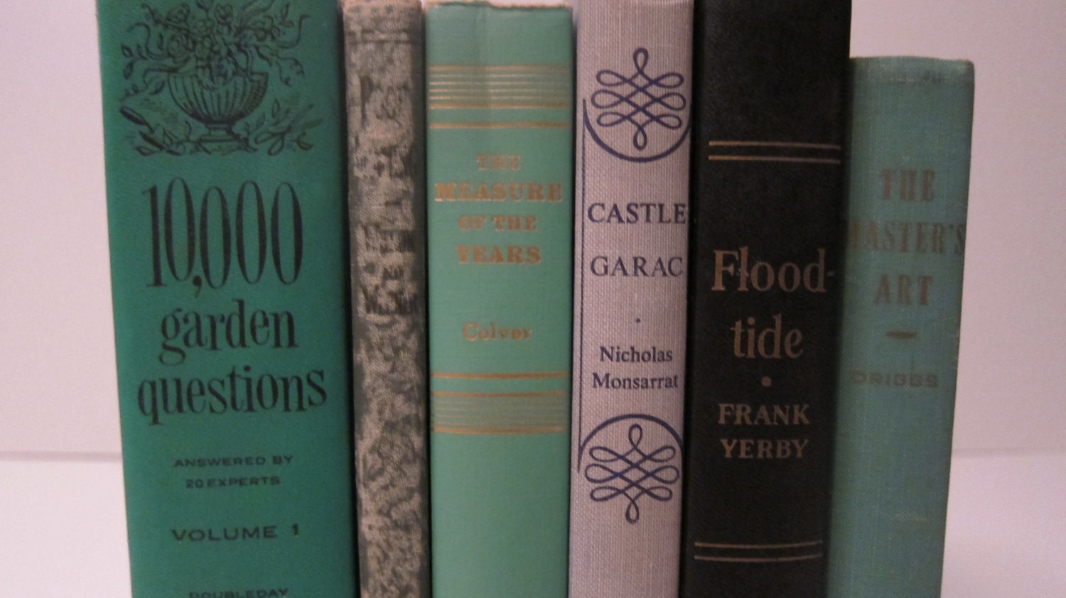 Teal books 6 Instant Book Collection Photo Prop  Interior Design color teal grey black  Photo Prop