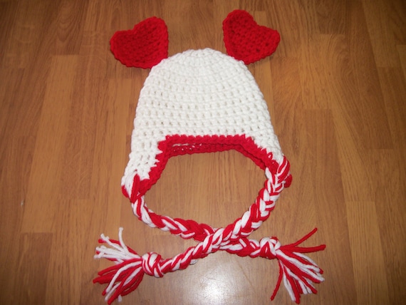 3-6 Month Valentine Hat - Photo Prop Red and White